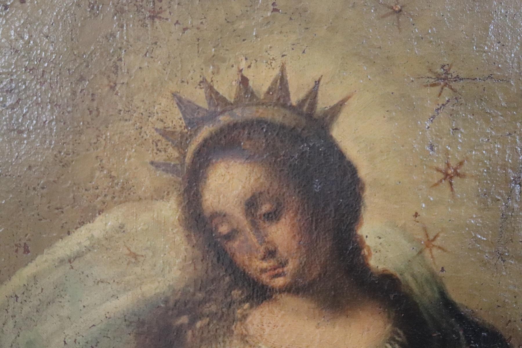 18th Century Italian Artist The Virgin Mary Oil Painting on Canvas 1