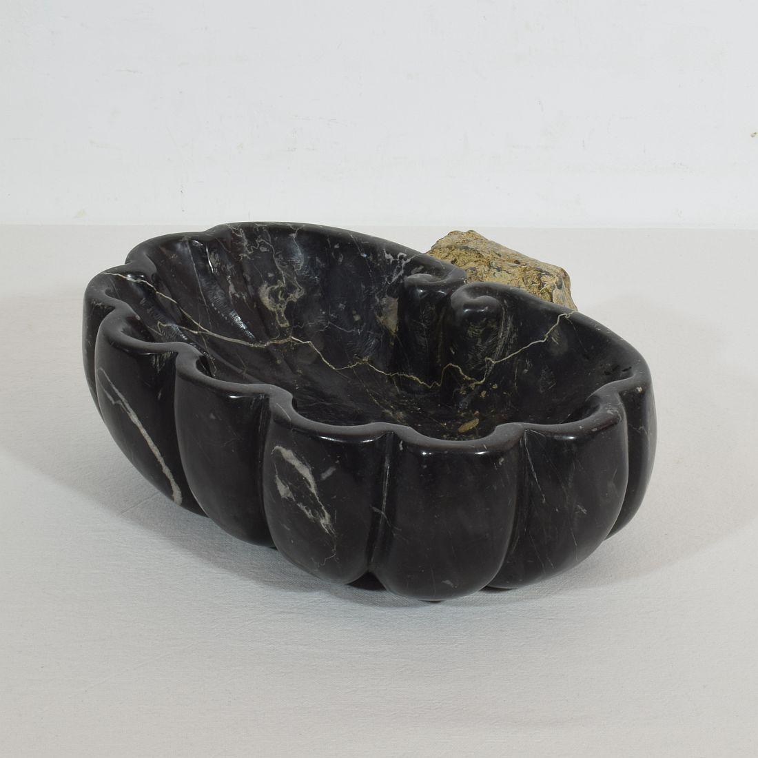18th Century and Earlier 18th Century Italian Baroque Black Marble Holy Water Font or Stoup