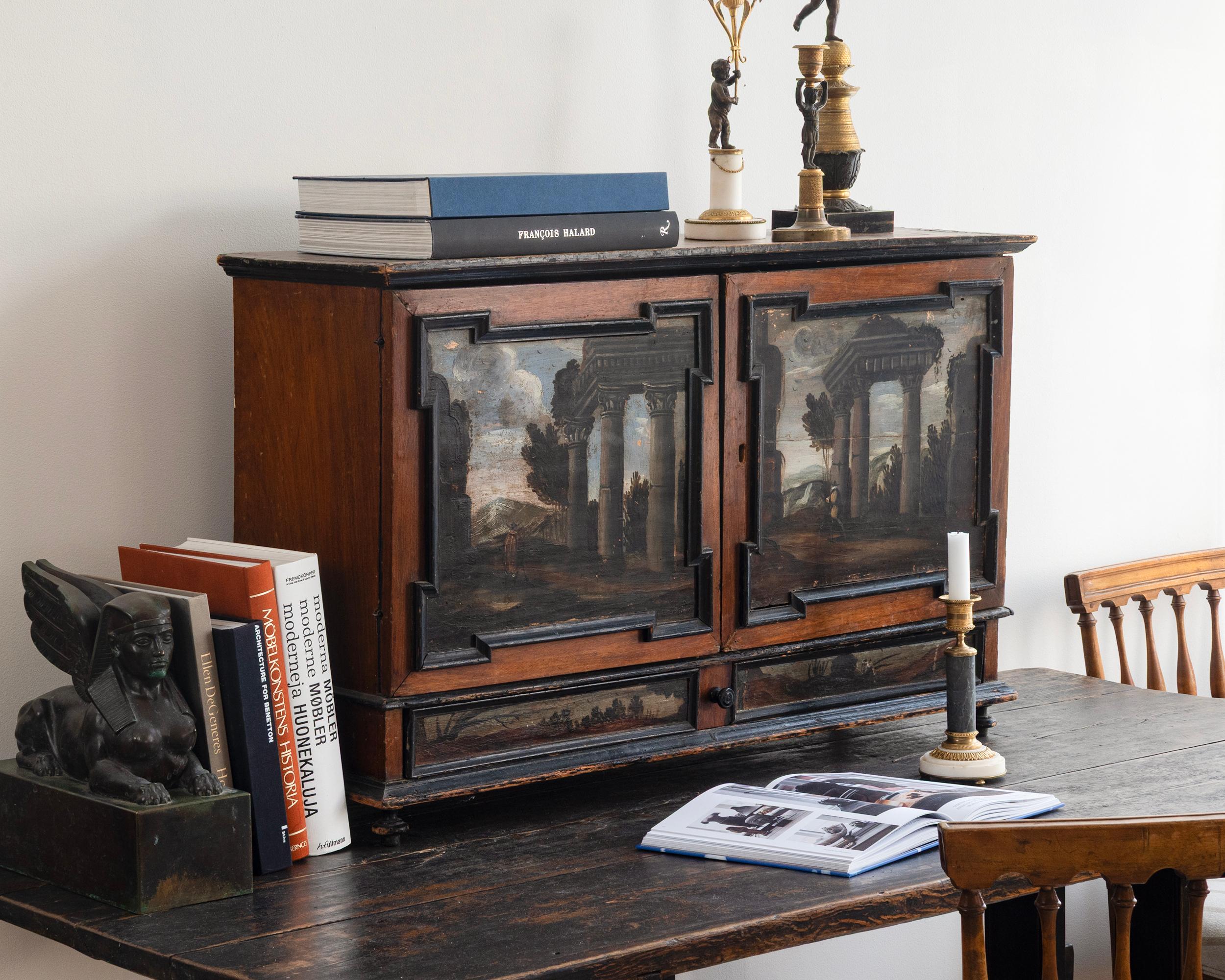 Hand-Crafted 18th Century Italian Baroque Cabinet For Sale