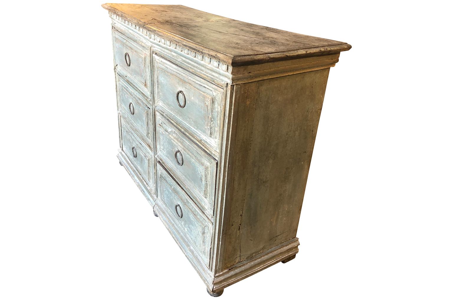 Painted 18th Century Italian Baroque Commode For Sale
