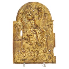 18th Century Italian Baroque Gilt Tabernacle Door with Cherub and Grape Bunches