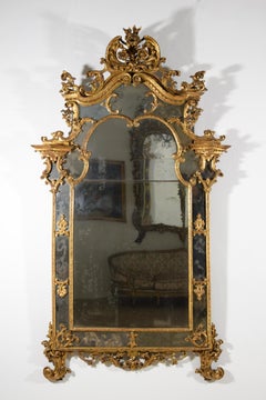 18th Century, Italian Baroque Gitlwood Mirror