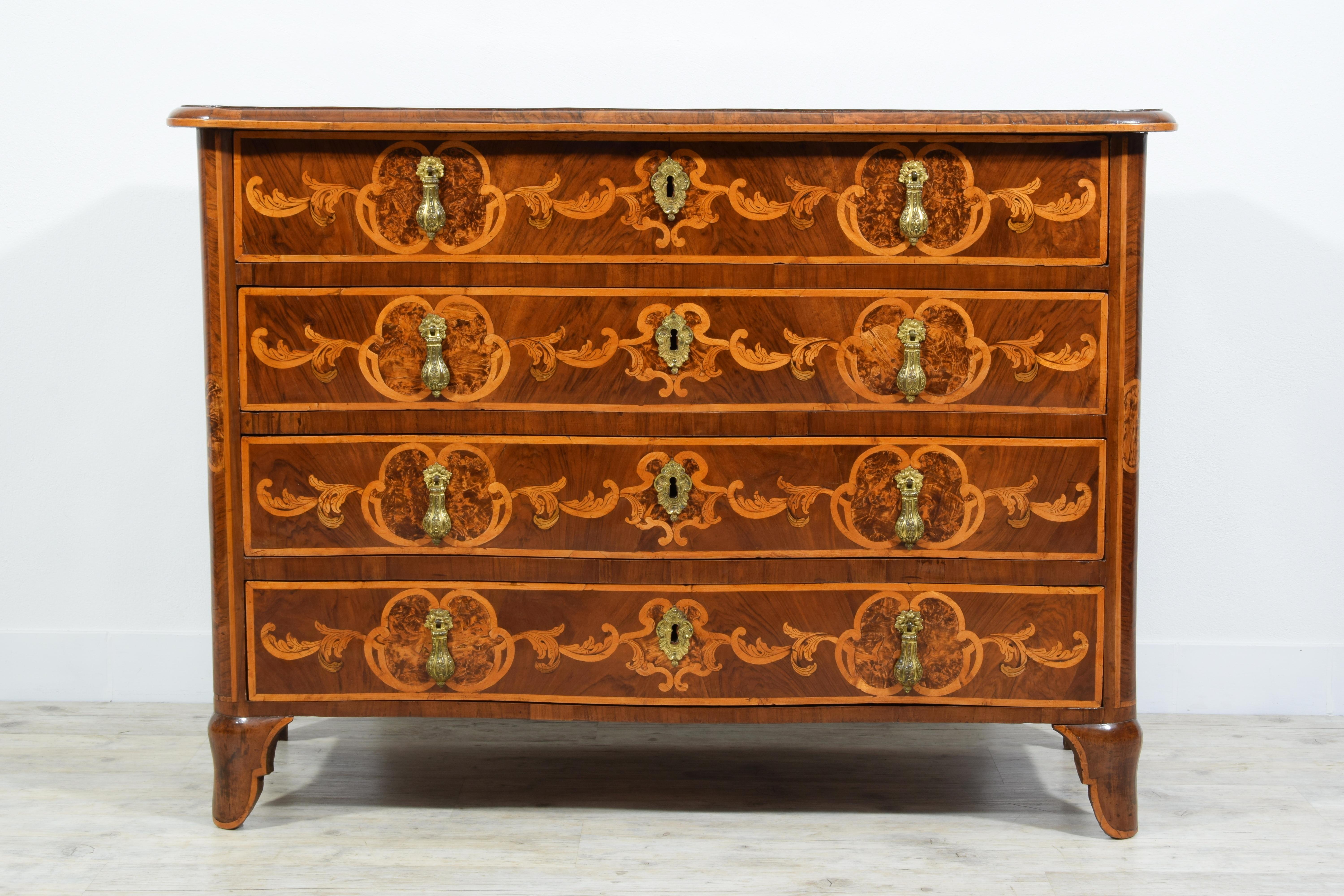 18th Century, Italian Baroque Inlaid Chest of Drawers For Sale at 1stDibs