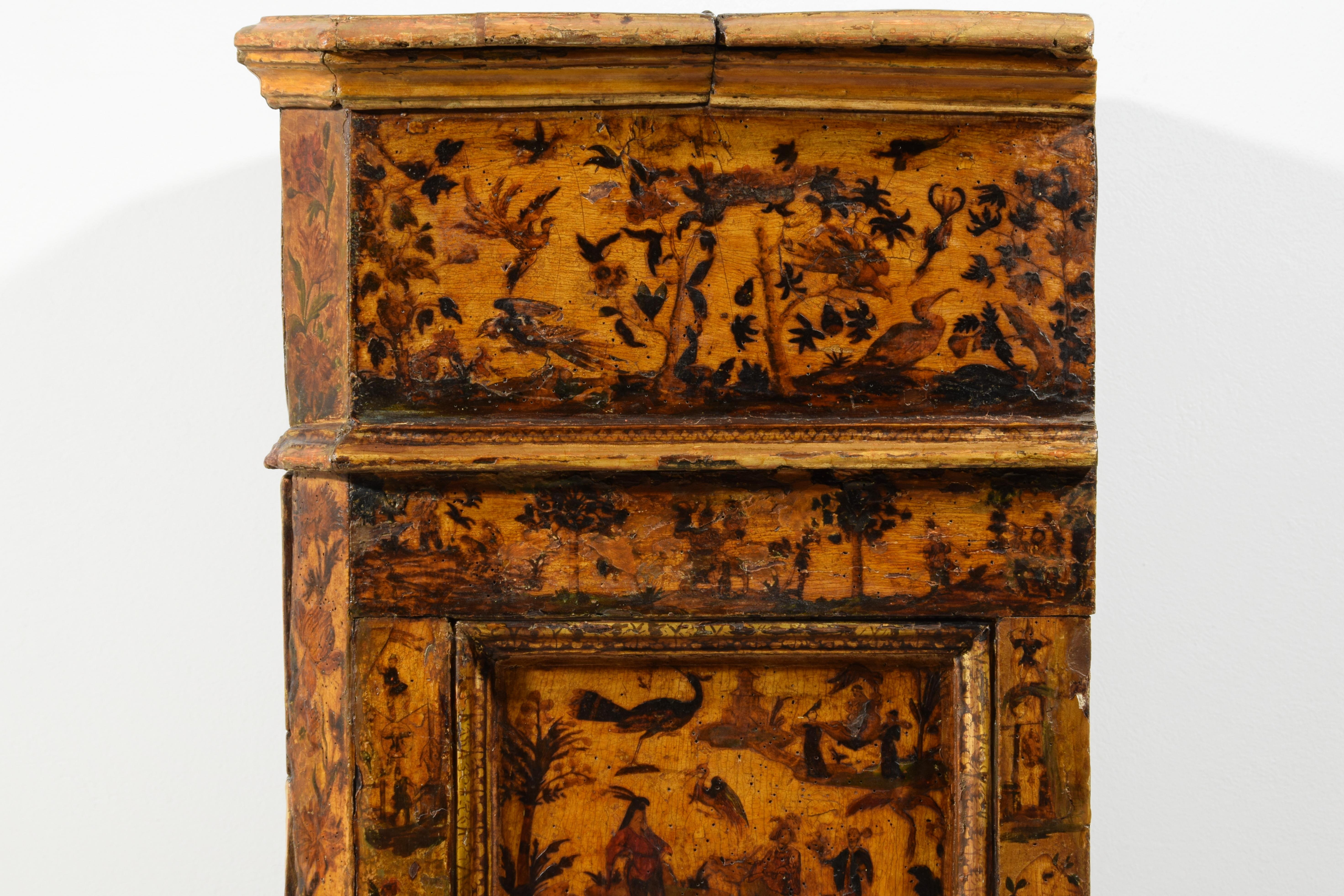 18th Century, Italian Baroque Lacquered Wood Chest of Drawers 9