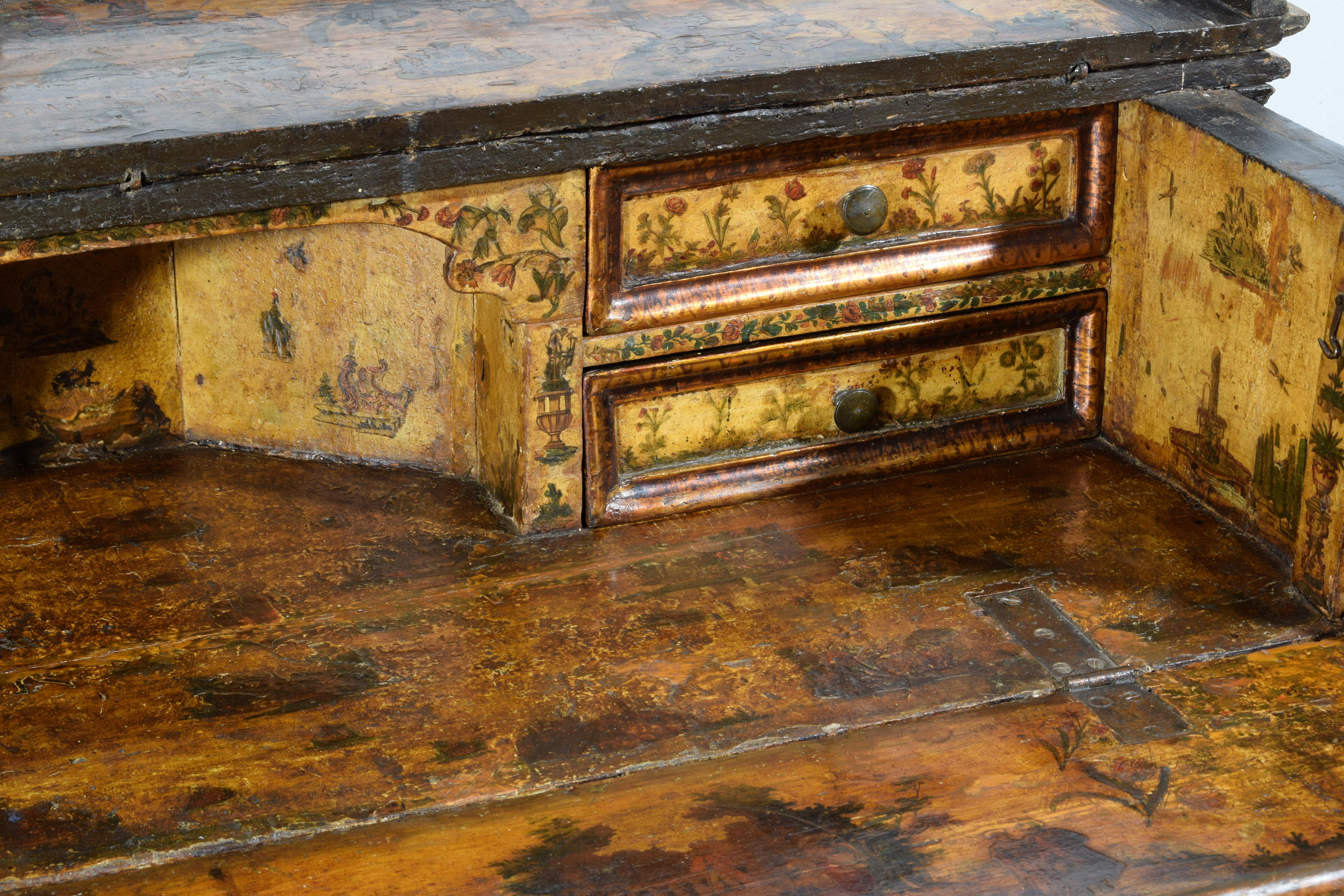 18th Century, Italian Baroque Lacquered Wood Chest of Drawers 15