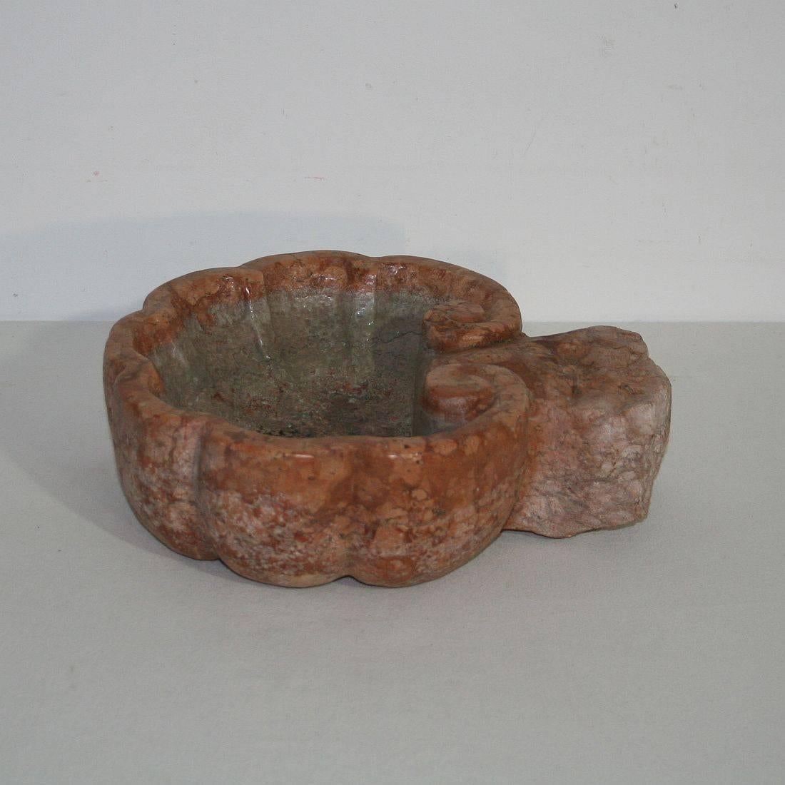 Hand-Crafted 18th Century Italian Baroque Marble Holy Water Font or Stoup