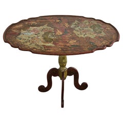 18th Century Italian Baroque Painted Chinoiserie Tilt Top Center Table
