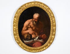 18th Century, Italian Baroque Painting St Jerome penitent by Antonio Zanchi