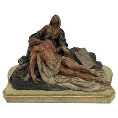 Scultura barocca italiana del XVIII secolo Pietà di Piò Angelo Bolognesi