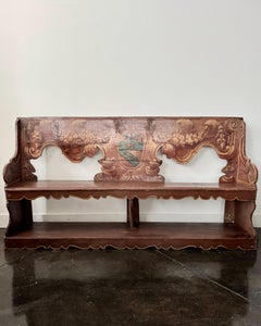 18th Century Italian Baroque Polychrome Antique Hall Bench