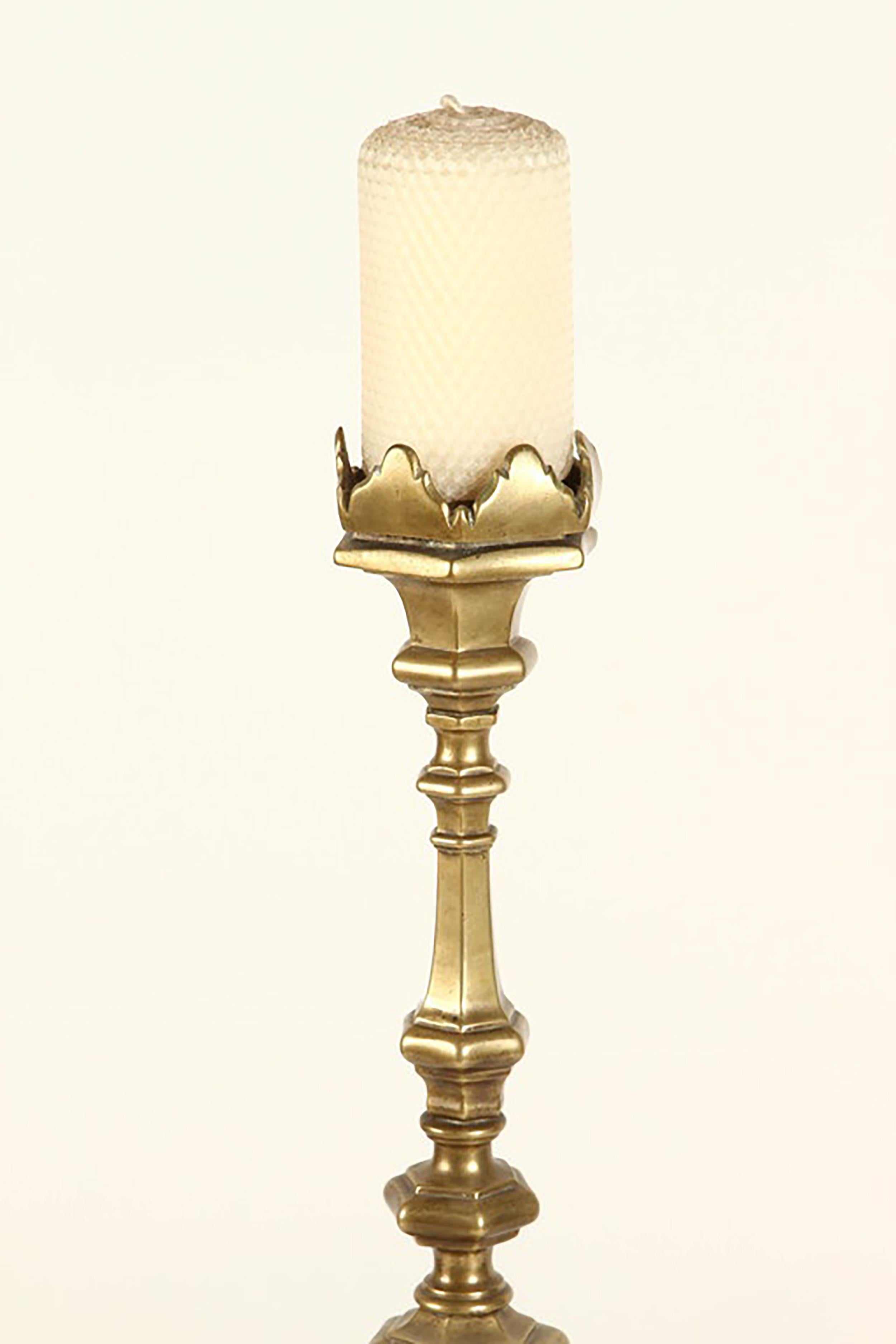 18th Century and Earlier 18th Century Italian Baroque Pricket Candlestick For Sale