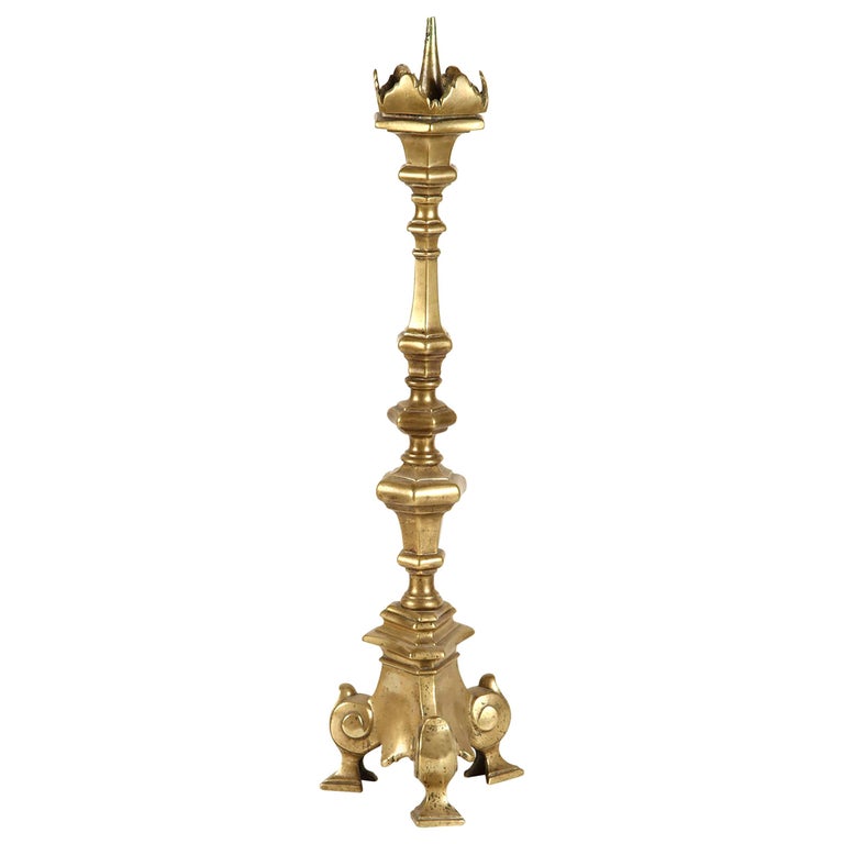 18th Century Italian Baroque Pricket Candlestick For Sale