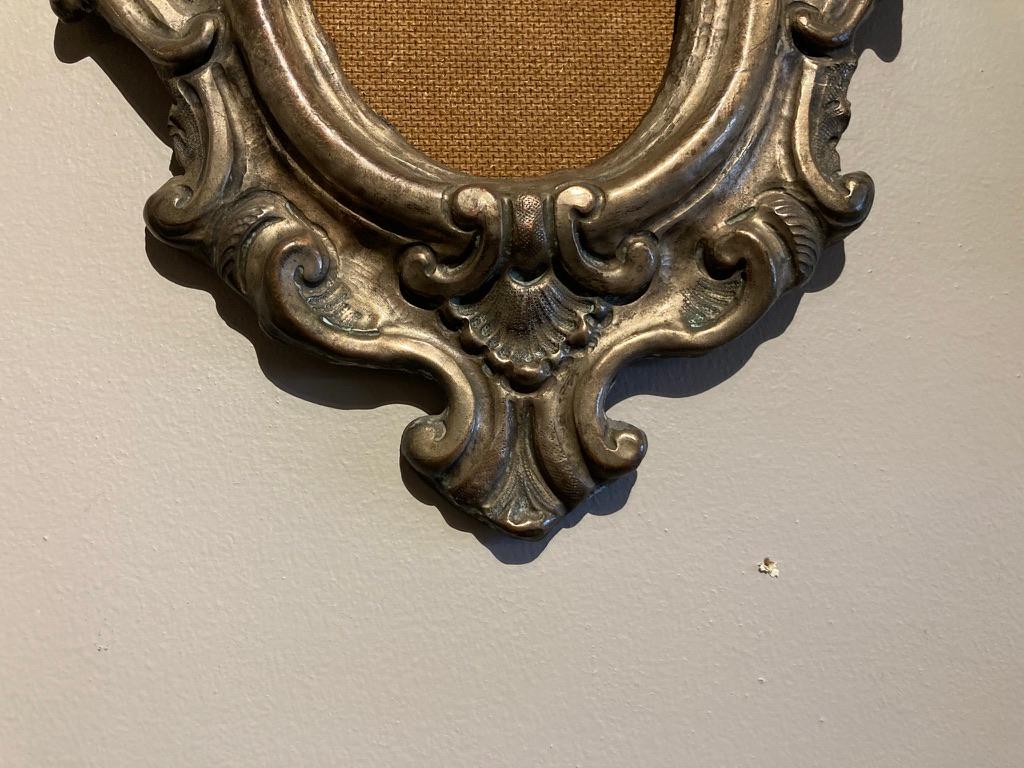 18th Century Italian Baroque Silvered Brass Repousse Frame For Sale 6