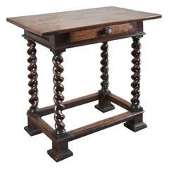 18th Century Italian Baroque Small Walnut Center / End Table