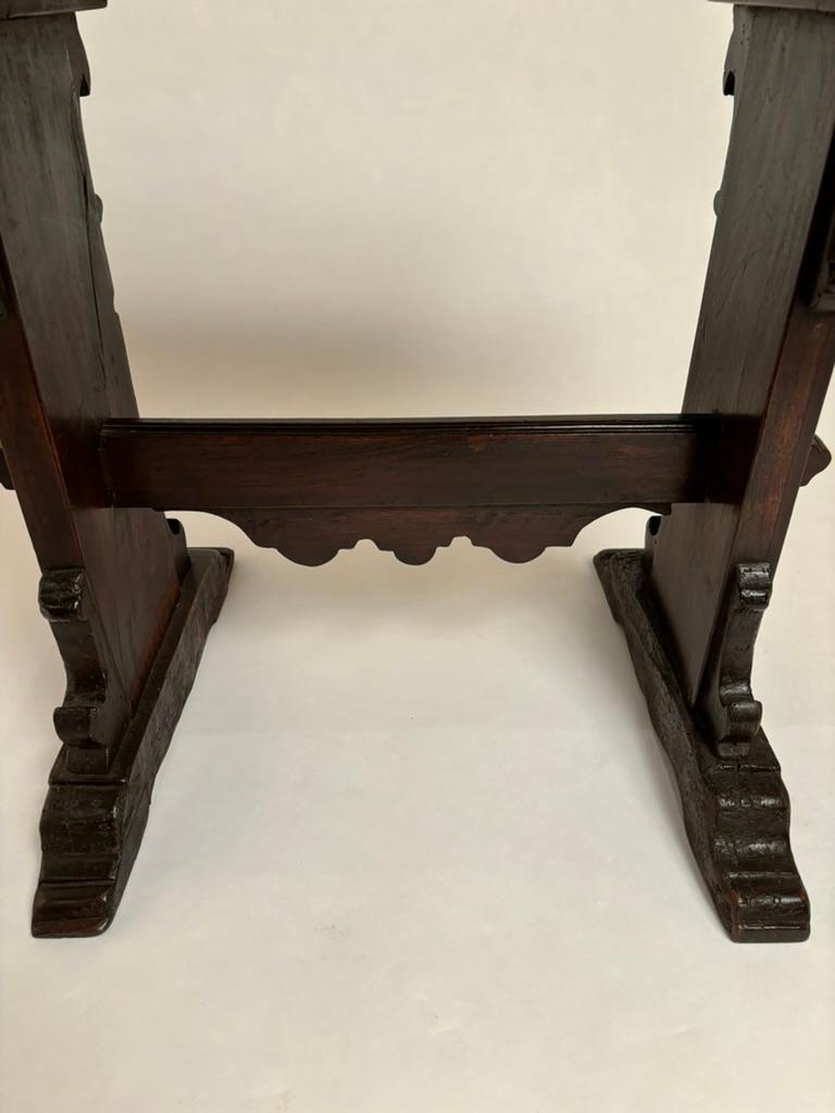 18th Century Italian Baroque Style Walnut Side Table  For Sale 9