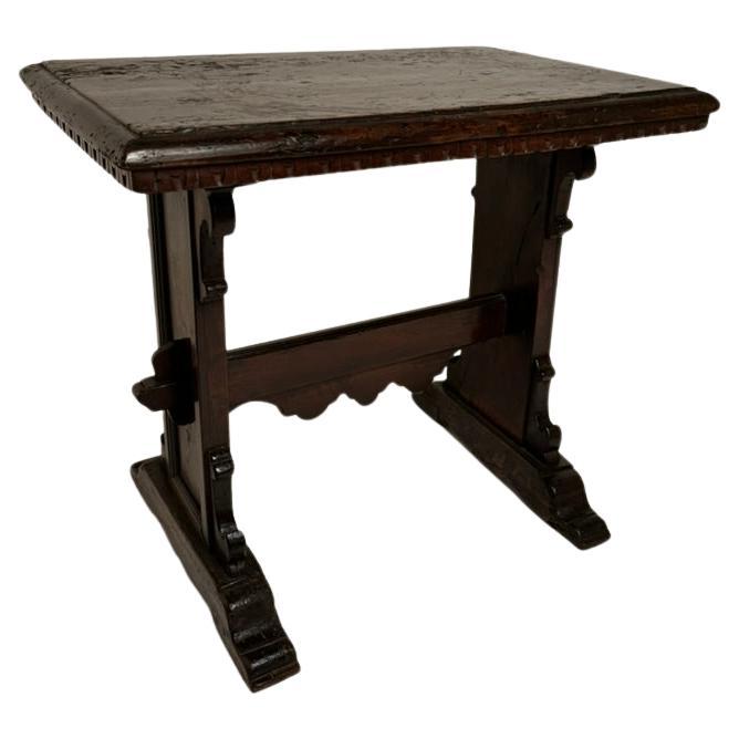 18th Century Italian Baroque Style Walnut Side Table  For Sale