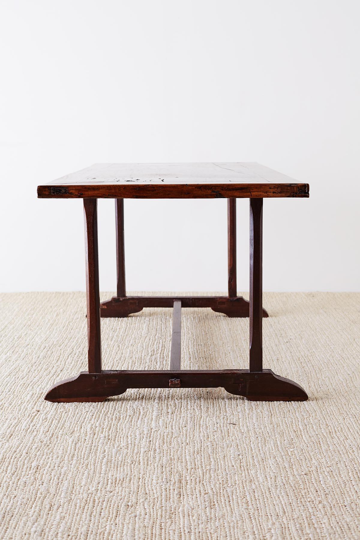 18th Century Italian Baroque Trestle Farmhouse Table 3