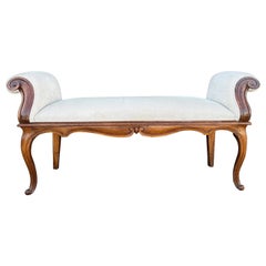 Italienische Barockbank aus Nussbaum aus dem 18.
