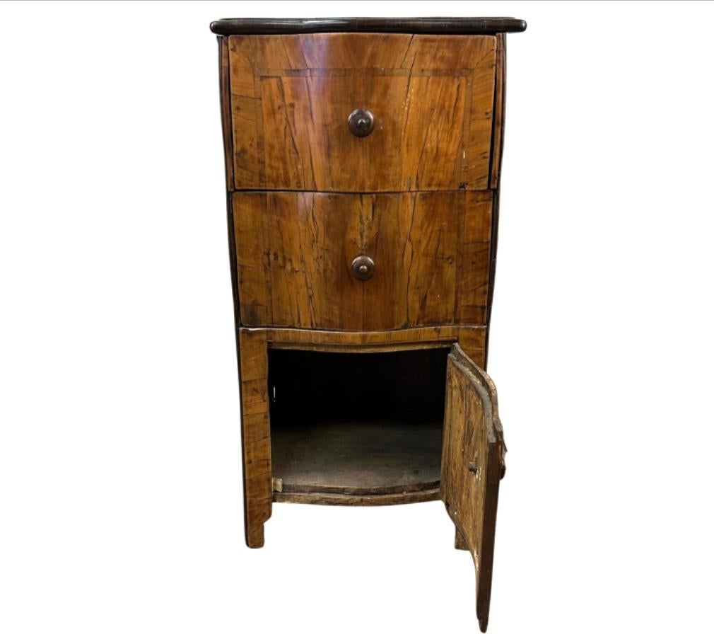 18th Century and Earlier 18th Century Italian Baroque Walnut Chest/Nightstand For Sale
