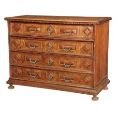 18th Century Italian Baroque Walnut Chest with Fitted Desk