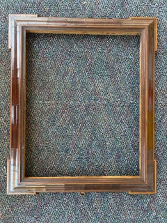 Italienischer Barockrahmen aus Nussbaumholz mit Obstholz-Intarsien aus dem 18. Jahrhundert