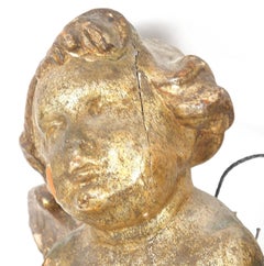 18th Century Italian Baroque Winged Putti Sculptures in Carved Wood