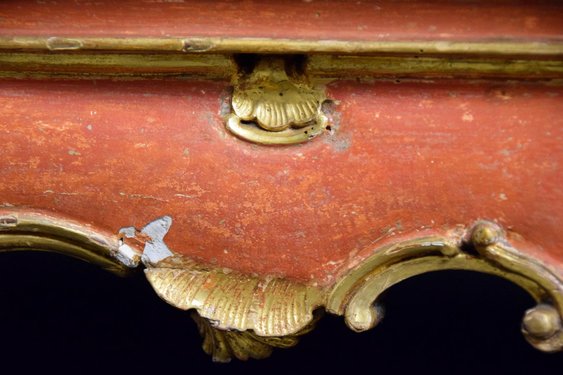 18th Century, Italian Baroque Wood Lacquered Consolle For Sale 10