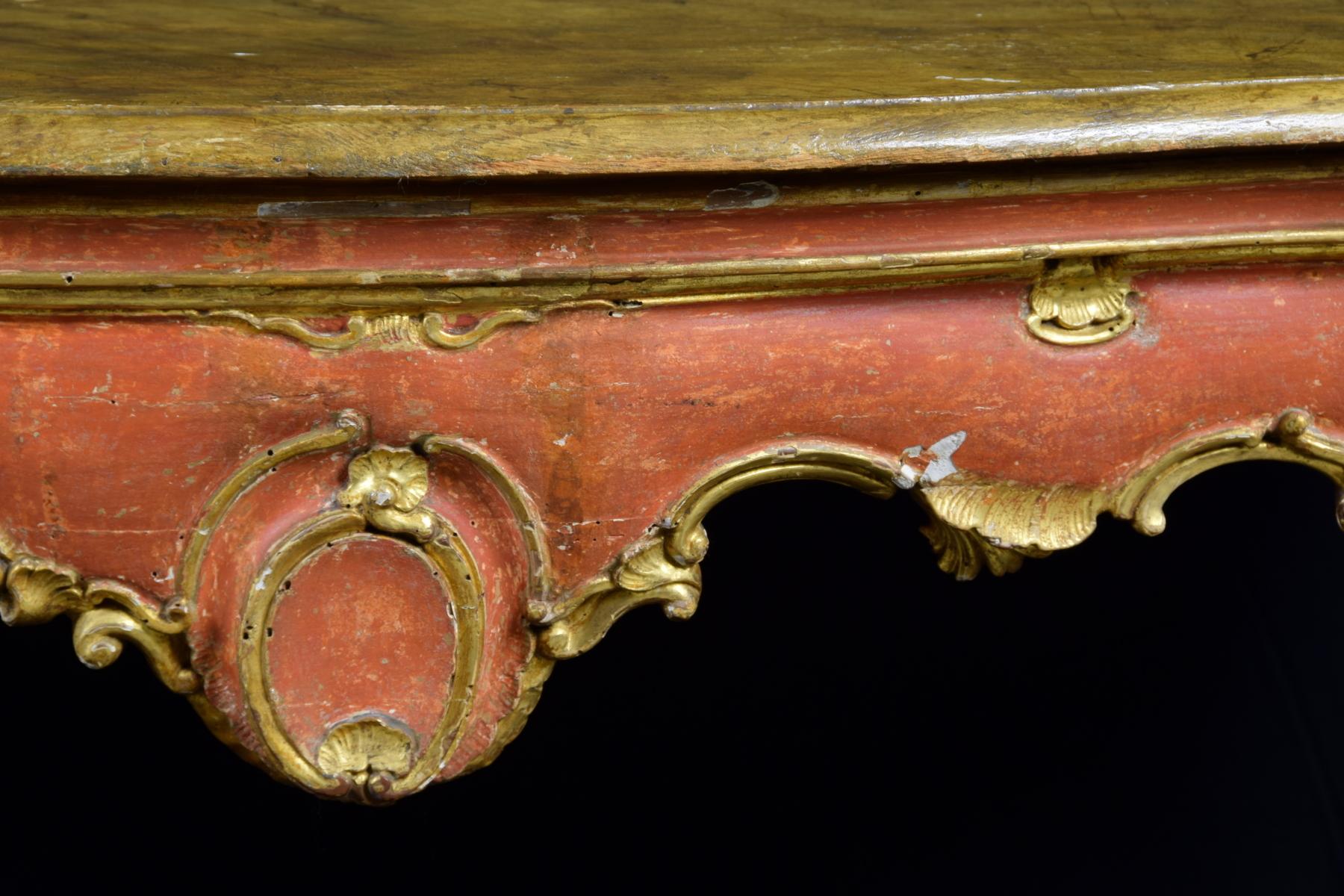 18th Century, Italian Baroque Wood Lacquered Consolle For Sale 12