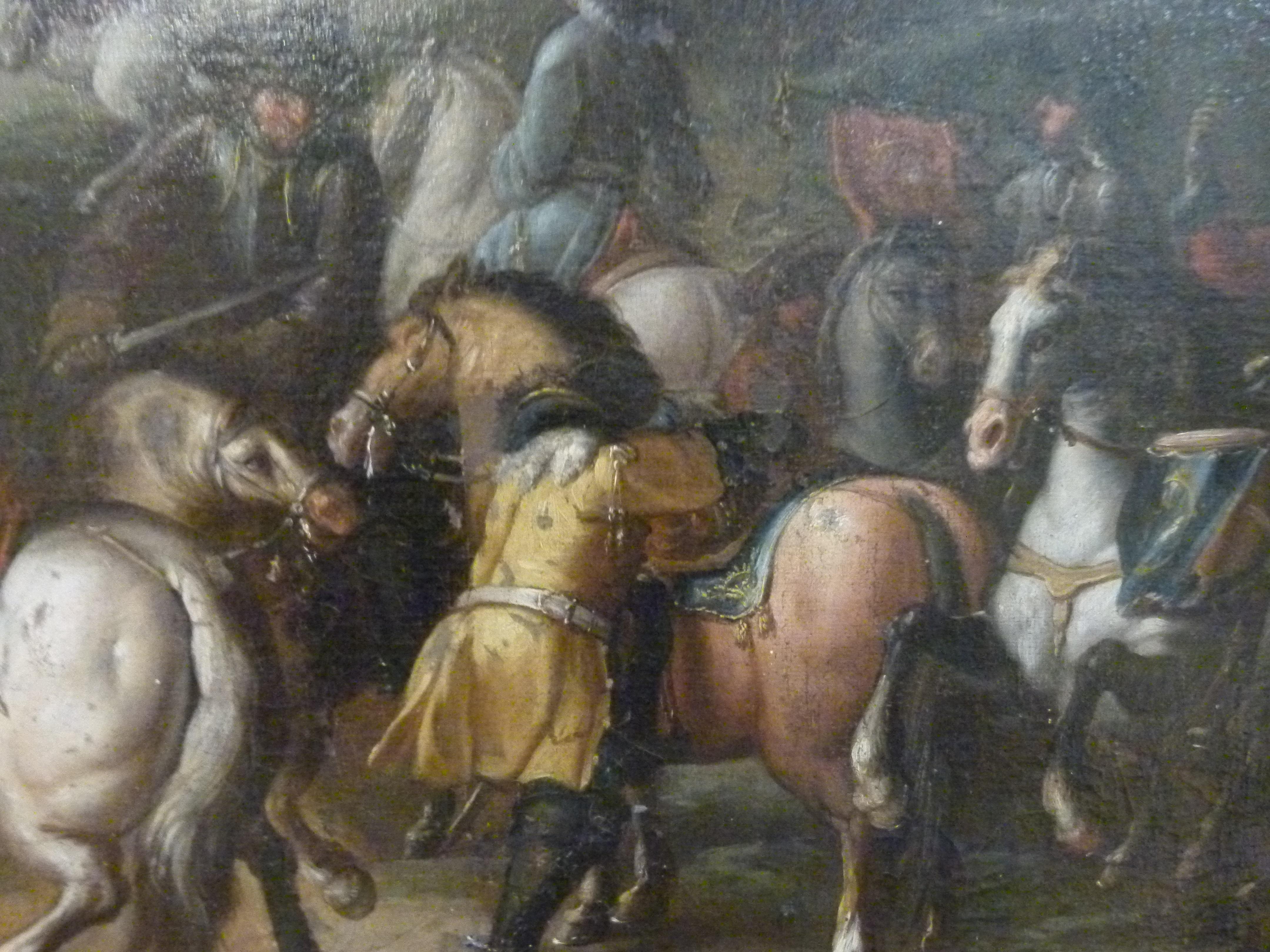 18th Century Italian Battle Painting, Oil on Canvas, Giovanni Tuccari 1