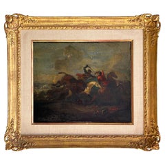 18th Century Italian Battle Scene, oil on canvas