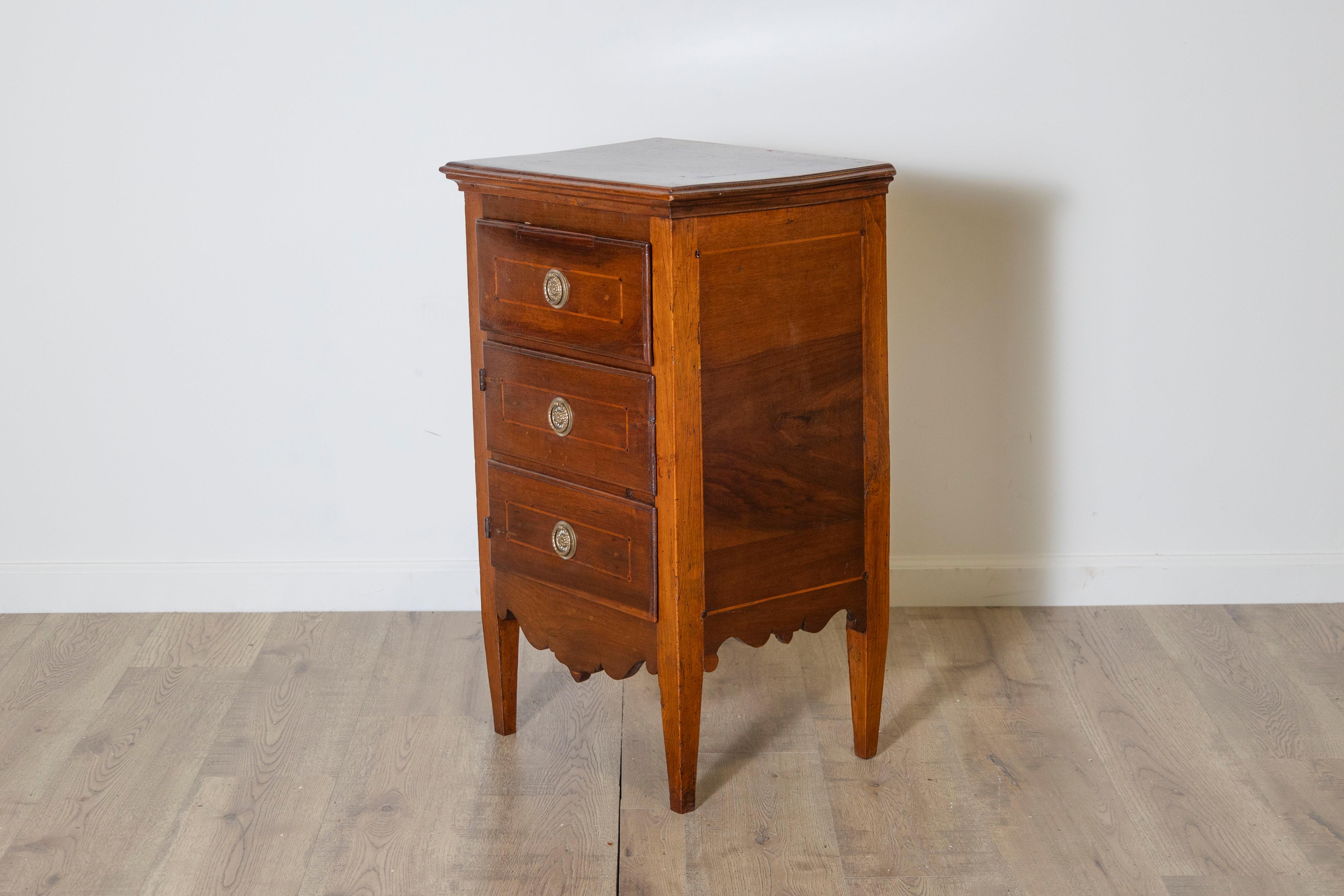 Marquetry 18th Century Italian Bedside Table Circa 1790 For Sale