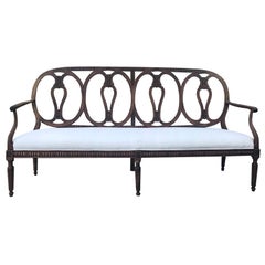 18th Century Italian Bench with Carved Back