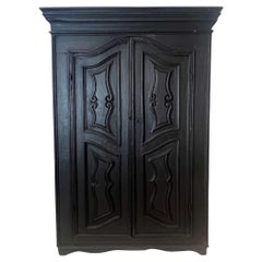 Antique 18th Century Italian Black Armoire