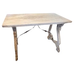 18th Century Italian Bleached Walnut Fratino Table with Single Board Top
