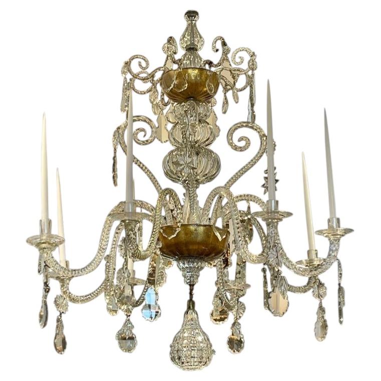 18th Century Italian Blown Glass Rococo Chandelier