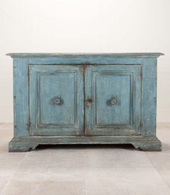 18th Century Italian Blue Painted Buffet