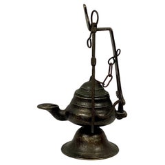 18th Century Italian Bronze Hanging Oil Lamp
