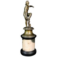 18th Century, Italian Bronze Sculpture with Venus Removing Her Sandal