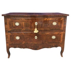 18th Century Italian Burl Marquetry Commode Bolognese Louis XV Chest of Drawers