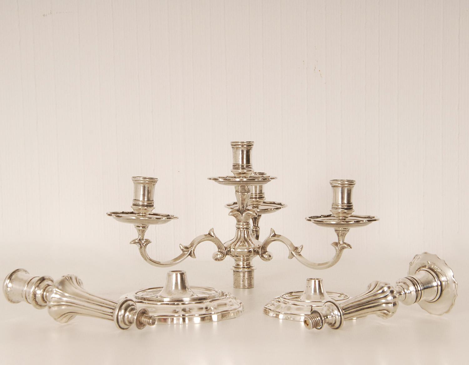 18th Century Italian Candelabra Rococo Sterling Silver Candlesticks Venice pair For Sale 8