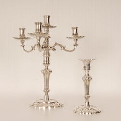 18th Century Italian Candelabra Rococo Sterling Silver Candlesticks Venice pair