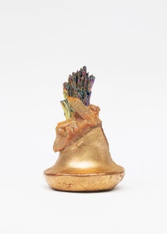 18th Century Italian Candlestick Top with Cactus Quartz and Titanium Kyanite