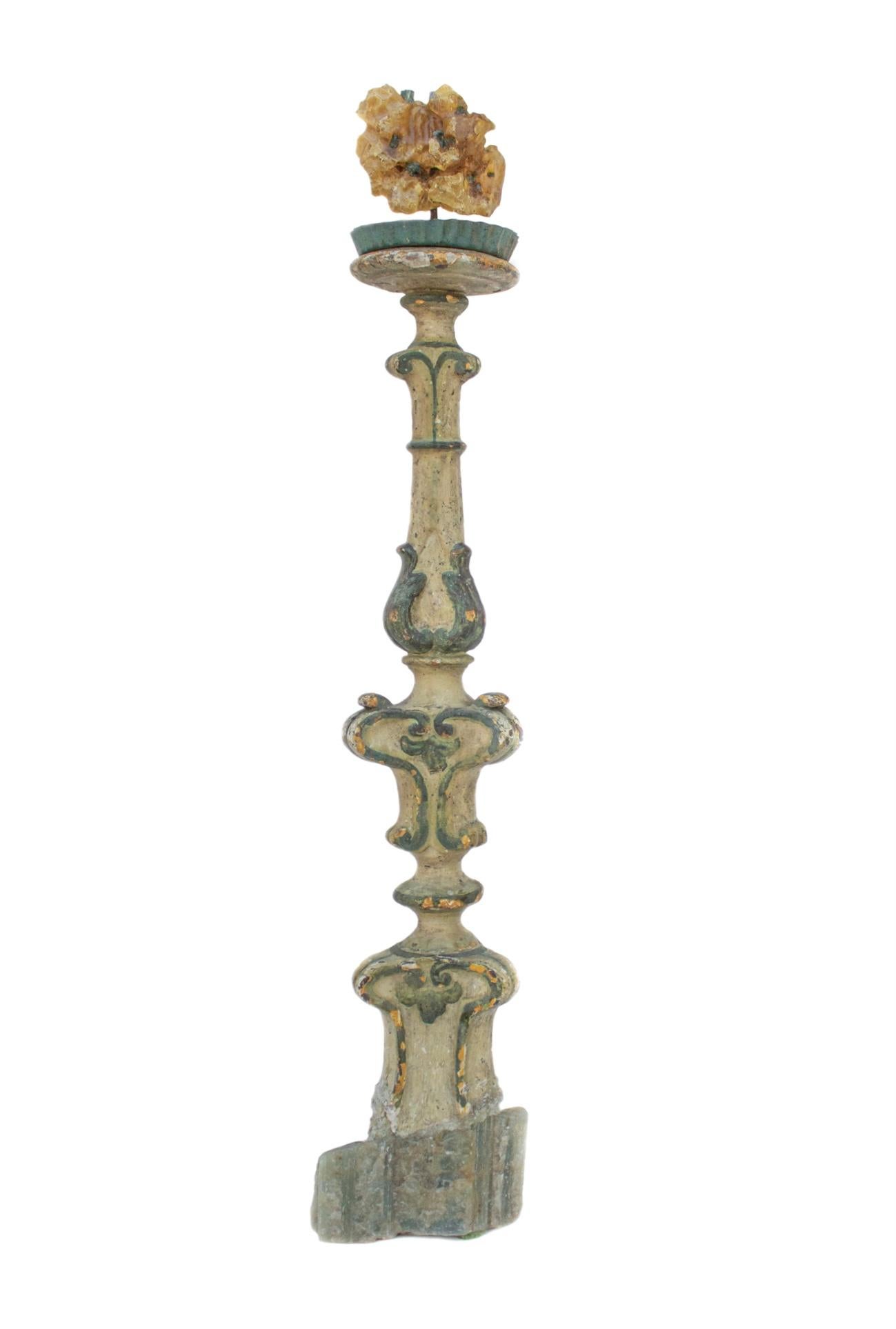 Chandelier italien du 18ème siècle avec aigue-marine et ambre sur base d'aigue-marine Bon état - En vente à Dublin, Dalkey
