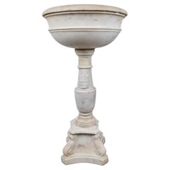 18th Century Italian Carrara Marble Baptismal Font