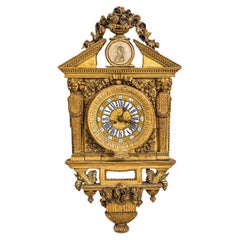 Horloge de cartel italienne du XVIIIe siècle par Johannes Bapta