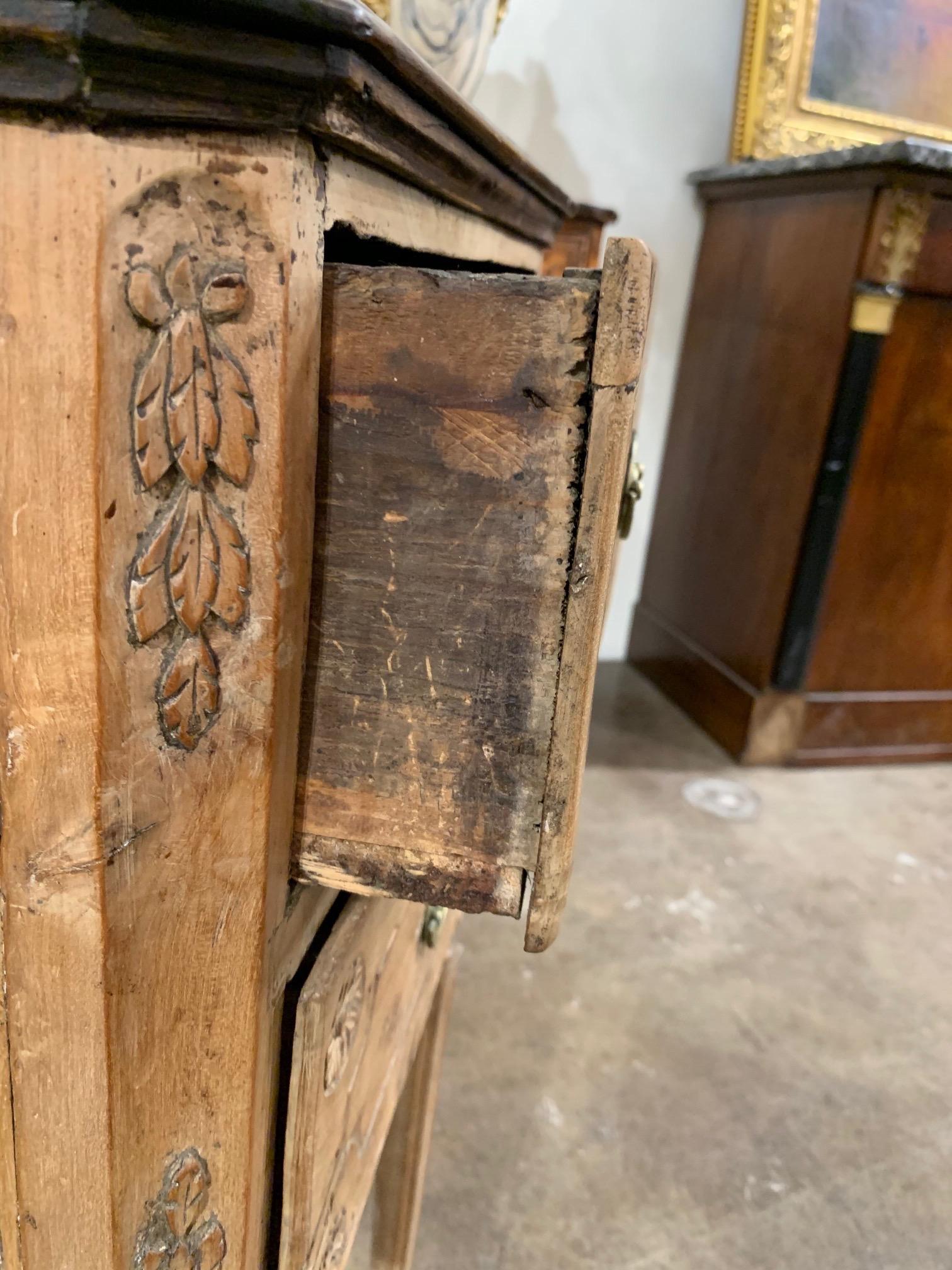 18th Century Italian Carved and Bleached Walnut Side Table 4