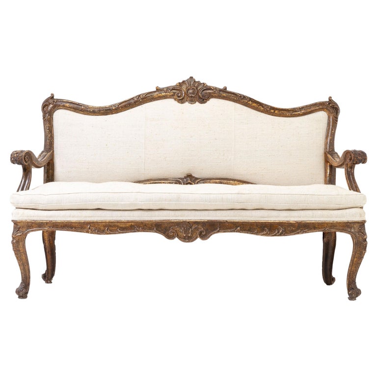 Louis XV Period Rococo style carved and gilded Velvet Sofa Set