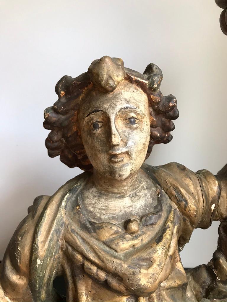 18th Century Italian Carved and Gilt Angel Torchère For Sale 13
