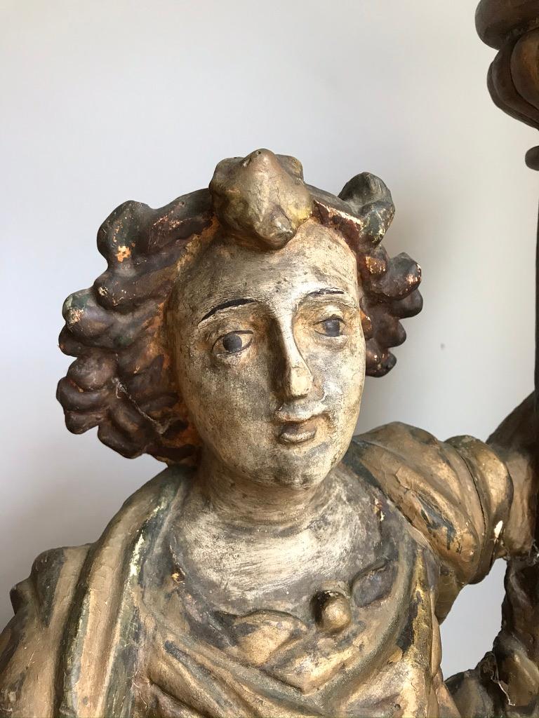 18th Century Italian Carved and Gilt Angel Torchère For Sale 14