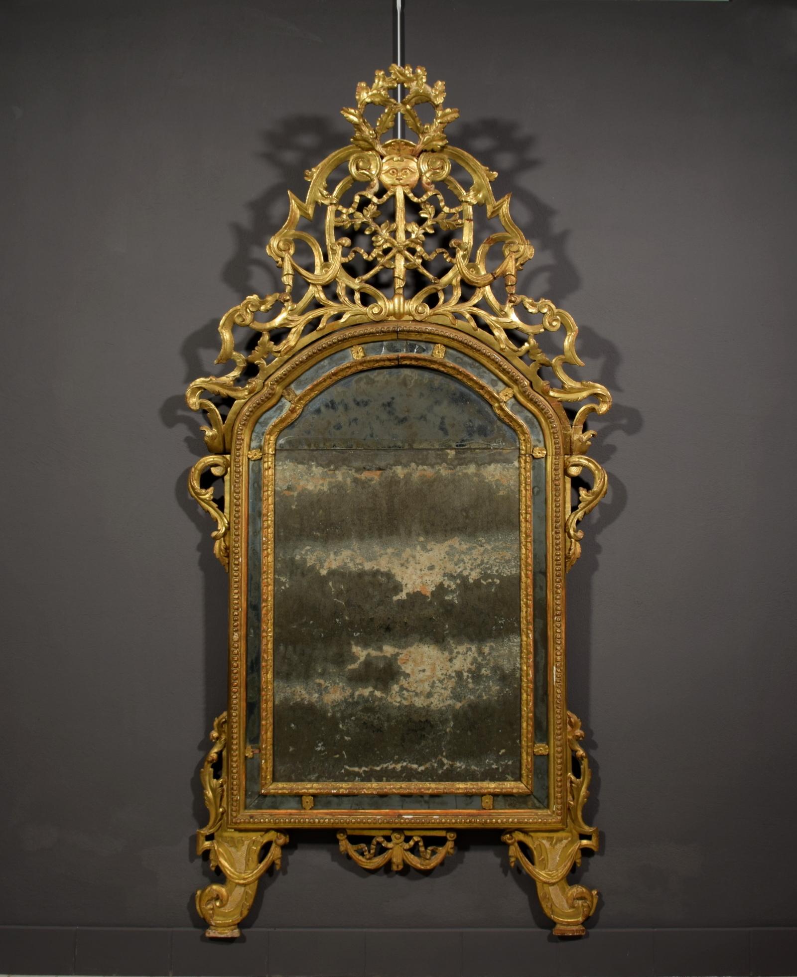 18th Century, Italian Carved and Giltwood Mirror 11